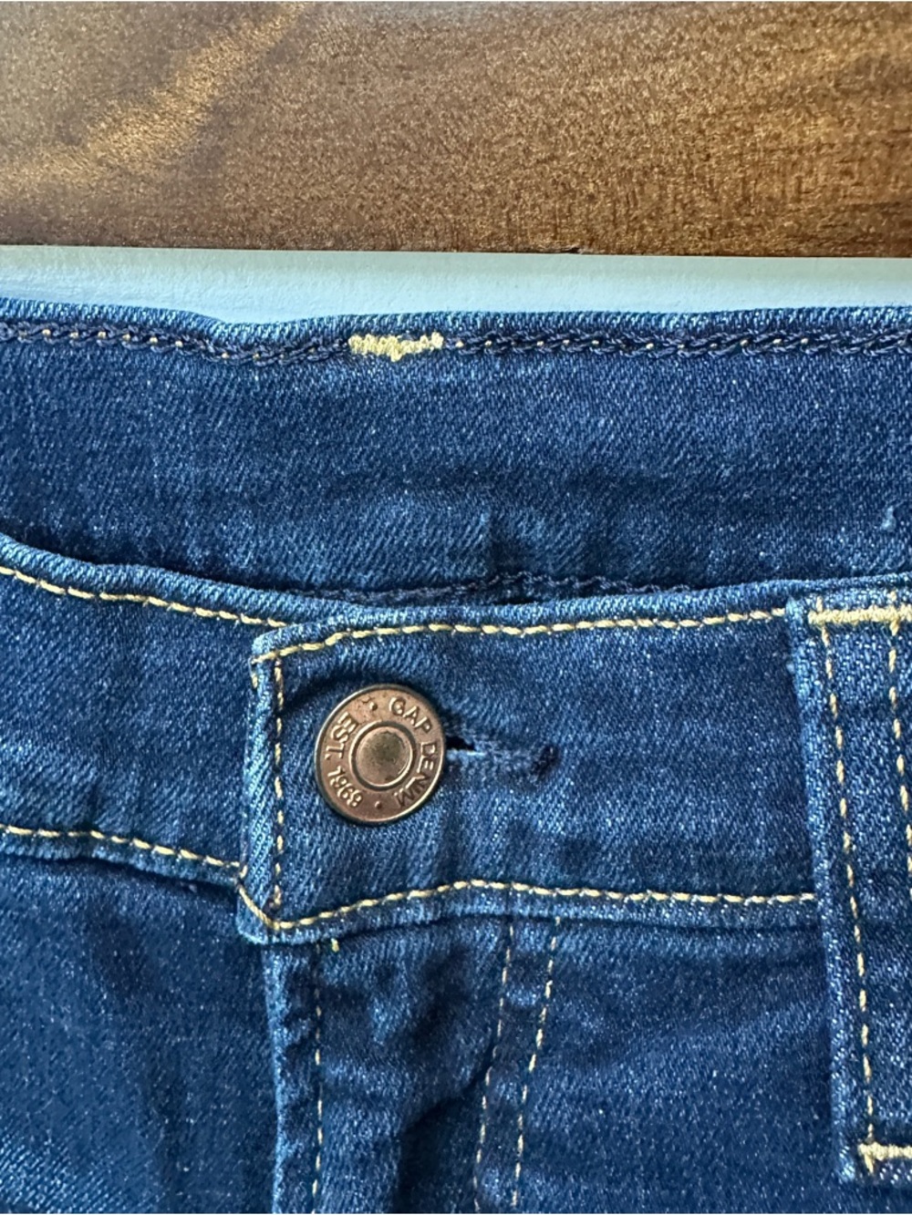 GAP Dark Indigo Rolled-Hem Denim Shorts - Picture 2 of 7